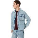 Pamuklu Uzun Kollu Kapaklı Cep Detaylı Oversize Denim Ceket