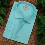 Pamuklu Uzun Kollu Mint Erkek Gömlek (Slim Fit Kalıp) - Mint Yeşili - 2XL