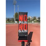 Pamuklu Yeni Nesil Fitness Spor Havlusu-Dijital Baskılı-Hızlı Kuruyan Mikrofiber| No Pain No Gain - 35 x 90 cm - Siyah