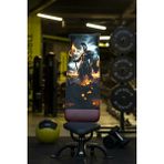 Pamuklu Yeni Nesil Fitness Spor Havlusu - Dijital Baskılı - Hızlı Kuruyan Mikrofiber | Sparta - Siyah - 35 x 90 cm