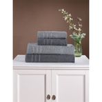 Pamuklu4'lü Banyo Havlu Seti Hamam Takımı Seti Günlük Çeyizlik Banyo Havlusu - 70 x 140 cm - Gri