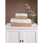 Pamuklu4'lü Banyo Havlu Seti Hamam Takımı Seti Günlük Çeyizlik Banyo Havlusu - 70 x 140 cm - Kahve