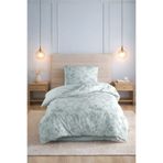 Pamuksu Çiçek Desenli Tek Kişilik Nevresim Takımı | 90 x 200 + 30cm Lastikli Çarşaf | 100% Pamuk - Mavi
