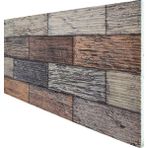 Pan Dekor 5 Adet (2,5m2) Ahşap Desenli 3 Boyutlu Renkli Strafor Köpük Duvar Kaplama Paneli (WD-702)