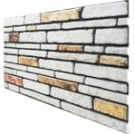 Pan Dekor 5 Adet (2,5m2) x Kesme Taş Desenli 3 Boyutlu Renkli Strafor Köpük Duvar Kaplama Paneli (KS-405)