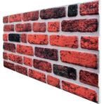 Pan Dekor 5 Adet (2,5m2) x Tuğla Desenli 3 Boyutlu Renkli Strafor Köpük Duvar Kaplama Paneli (BR-539)