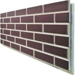 Pan Dekor 5 Adet (3m2) x Tuğla Strafor Dış Cephe Duvar Paneli (DCT-511) - 120 x 50 - Bordo - Tekli