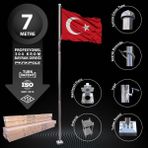 Panapole 7 Metre Paslanmaz Krom Profesyonel Bayrak Direği