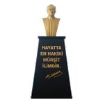 Panapole Atatürk Büstü (70 cm Fiber)+ Kaide (120 cm) Lise Modeli