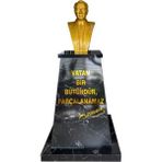 Panapole Atatürk Büstü (70CM Alüminyum)+ Kaide (120CM)+ Alt Tabla Granit Desenli