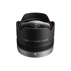 Panasonic H-F008E Lumix G Fisheye 8 mm F3.5 objektif (16 mm KB, küçük ve hafif, Bildwinkel 180 °) Siyah
