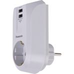 Panasonic Tekli 5V/2A Çift USB Çıkışlı Emniyet Kepenkli Çocuk Korumalı Priz - 1 Adet - Gri