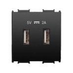Panasonic Viko Panasonic Thea Modüler Siyah USB Şarj Prizi Alt+Kapak 2m 5V-2A - WVTT22314BL-TR