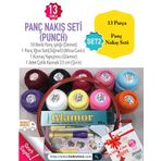 Panç Nakış Seti (punch) 13 Parça-iğne-ip-yapıştırıcı-kasnak