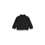 Panço 2221BB08032 2 Yaş Siyah Dik Yakalı Fermuar Detaylı Örme Kız Çocuk Sweatshirt