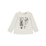 Panço 2221GB05039 Beyaz Bisiklet Yakalı Baskılı Uzun Kollu Kız Çocuk T-shirt