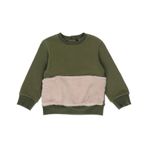 Panço 2221GB08028 Yeşil Peluş Kürk Detaylı Kız Çocuk Sweatshirt