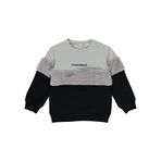 Panço 2221GB08061 Peluş Detaylı Yazı Nakışlı Gri Kız Çocuk Sweatshirt