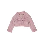 Panço 2221GB22002 Pembe Şal Yakalı Crop Peluş Ceket
