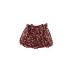 Panço 2221GK57006 Bordo Robası Volanlı Arkası Düğmeli Desenli Bluz
