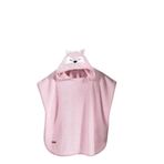 Panço Çocuk Bornozu-Plaj Havlusu-Kedi-Pembe-Bebek Bornoz-Erkek-Kız-Pamuklu (60x60) (3-8 Yaş)