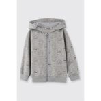 Panço Erkek Bebek Fermuarlı Gri-Melanj Sweatshirt