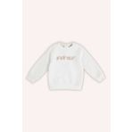 Panço Erkek Bebek Nakışlı Ekru Sweatshirt