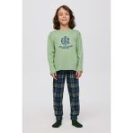 Panço Erkek Çocuk Ekose Desenli Yeşil Pijama Takımı - Mat Yeşil - 3 Yaş