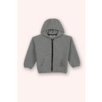 Panço Erkek Çocuk Fermuarlı Kapüşonlu Gri-Melanj Sweatshirt