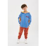 Panço Erkek Çocuk Fermuarlı Mavi Sweatshirt