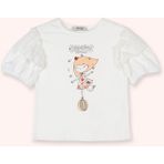 Panço Kız Bebek Baskılı Ekru Tişört - 12 - 18 Ay