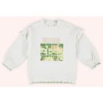 Panço Kız Bebek Baskılı Sweatshirt - Beyaz - 6 - 12 Ay