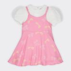 Panço Kız Bebek Desenli Iki Parçalı Elbise - 3 Yaş - Pembe