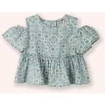 Panço Kız Bebek Etnik Desenli Yeşil Bluz - Mat Yeşil - 2 Yaş