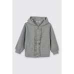 Panço Kız Bebek Fermuarlı Gri-Melanj Sweatshirt