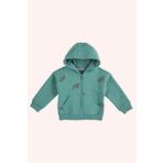 Panço Kız Bebek Fermuarlı Yeşil Sweatshirt