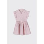 Panço Kız Bebek Fırfır Detaylı Müslin Pembe Elbise - 2 Yaş