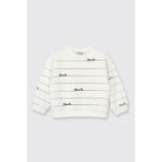Panço Kız Bebek Fiyonk Desenli Ekru Sweatshirt