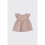 Panço Kız Bebek Kolları Fırfırlı Yumuşak Dokulu Müslin Pembe Bluz - 2 Yaş