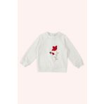 Panço Kız Bebek Nakış Detaylı Ekru Sweatshirt