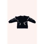 Panço Kız Bebek Nakışlı Lacivert Sweatshirt