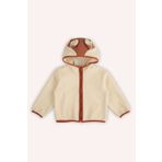 Panço Kız Bebek Tilki Kulaklı Peluş Bej Sweatshirt