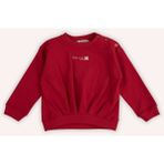 Panço Kız Bebekler İçin Kırmızı Sweatshirt Truvakar Kol Nakış Detayları ile Şık ve Rahat - 12 - 18 Ay