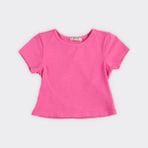 Panço Kız Çocuk Arkası Pencere Detaylı T-Shirt - Pembe - 4 Yaş