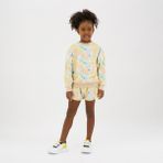 Panço Kız Çocuk Batik Baskılı Sweatshirt - Bej - 4 Yaş