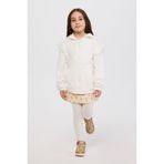 Panço Kız Çocuk Ekru Fermuarlı Sweatshirt