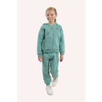 Panço Kız Çocuk Fermuarlı Yeşil Sweatshirt