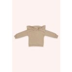 Panço Kız Çocuk Geniş Yaka Detaylı Fermuarlı Bej Sweatshirt