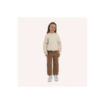 Panço Kız Çocuk Kapşonlu Bej Sweatshirt