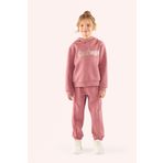Panço Kız Çocuk Kapşonlu Pembe Sweatshirt